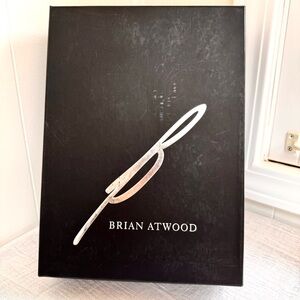 Brian Atwood Shoe Box Large Empty for Storage Heavy Weight Black Silver